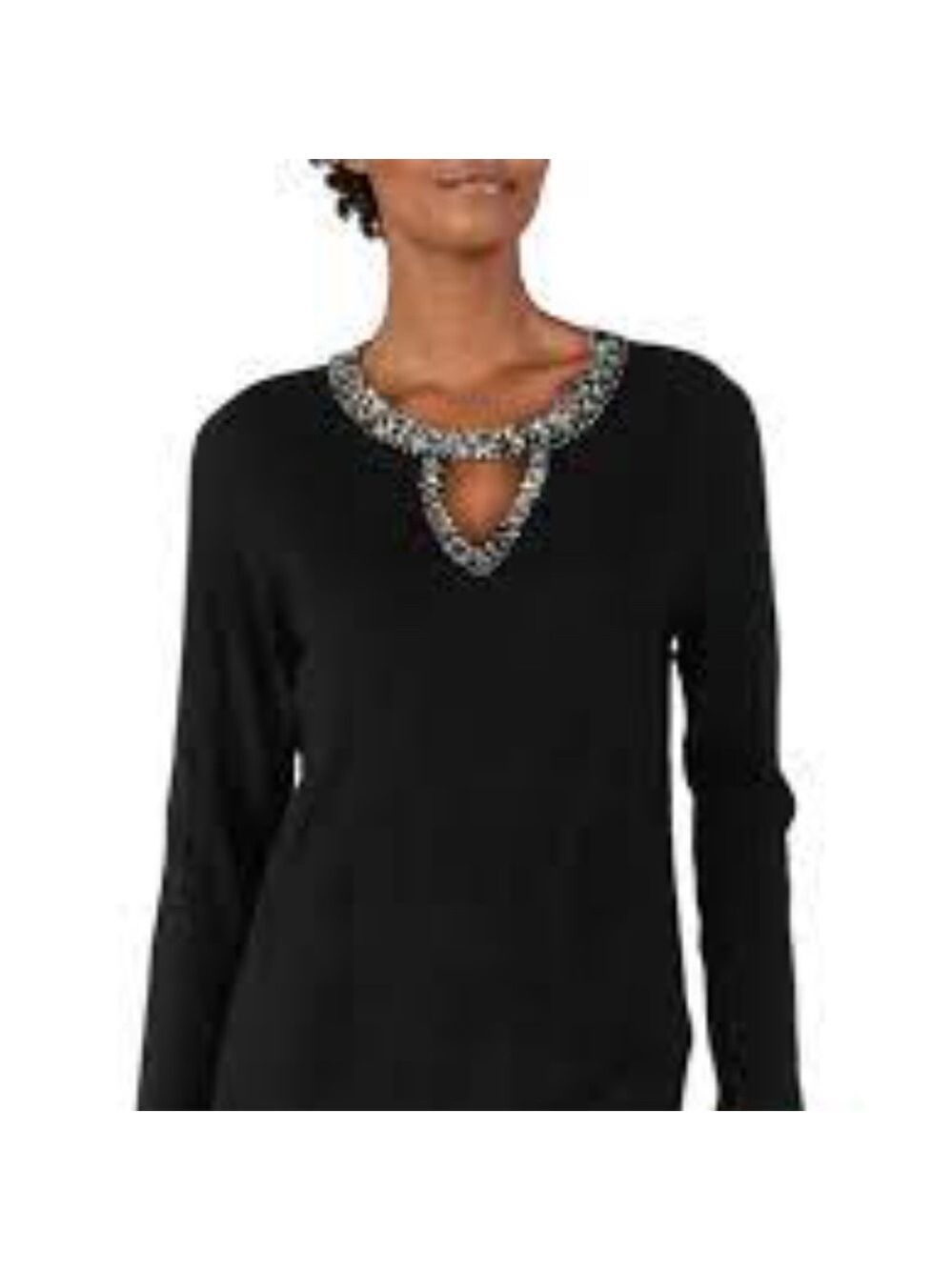 INC Long Sleeve Jewel Neck Sweater